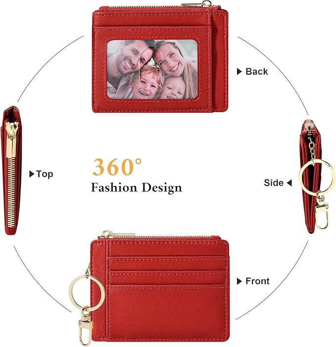 Sodsay Card Case Slim Front Pocket Wallet for Women Credit Card Holder with Keychain | Slim, Front Pocket, Credit Card Holder, with Keychain