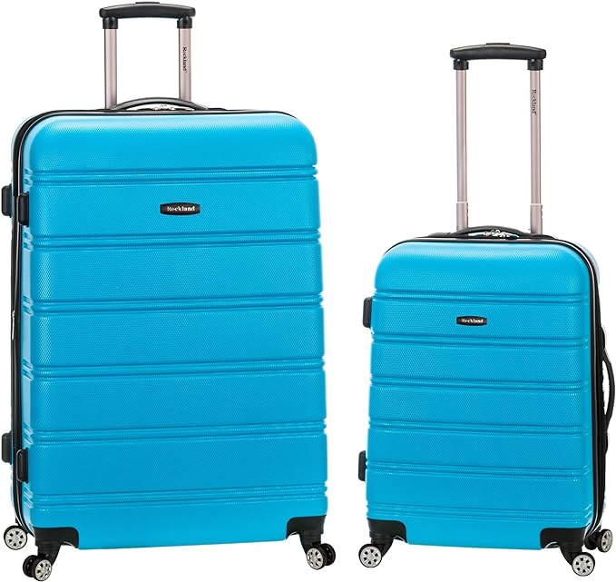 Rockland Melbourne Hardside Expandable Spinner Wheel Luggage, Turquoise, 2 Piece (20"/28")