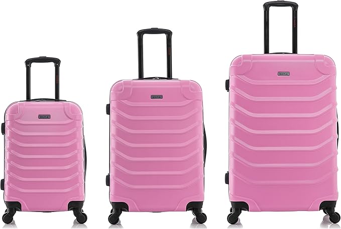 InUSA ENDURANCE Luggage with Spinner Wheels | Durable Lightweight Hardshell Spacious Travel Sets with Handle and Trolley | (20in, 24in, 28in) 3 Piece Luggage Set | Pink
