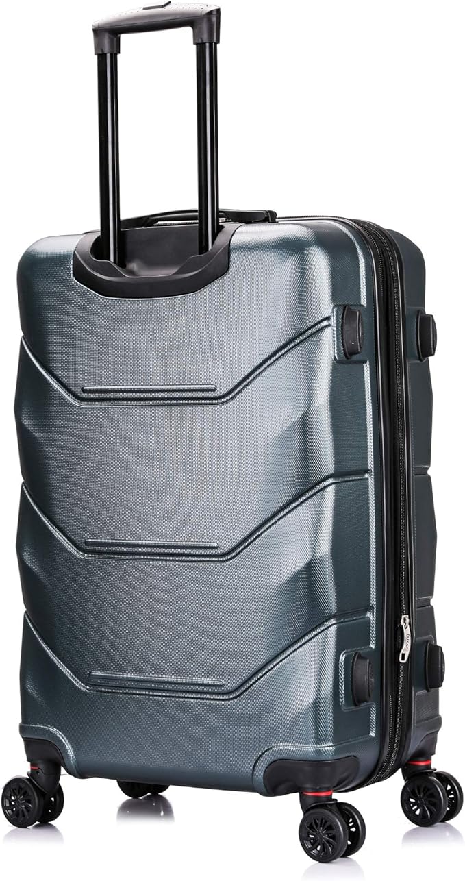 DUKAP ZONIX Luggage with Spinner Wheels | Durable Lightweight Hardside Suitcase, Spacious Travel Bag with Handle and Trolley | 26 Inch Medium Checked Luggage | Green