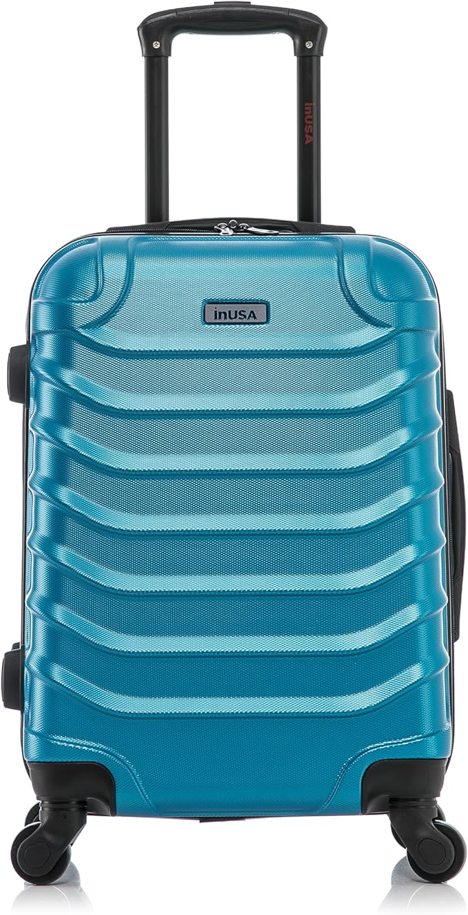 InUSA ENDURANCE Luggage with Spinner Wheels | Spacious Durable Lightweight Hardside Suitcase, Travel Bag with Handle and Trolley | 24-Inch Medium Checked Luggage | Teal