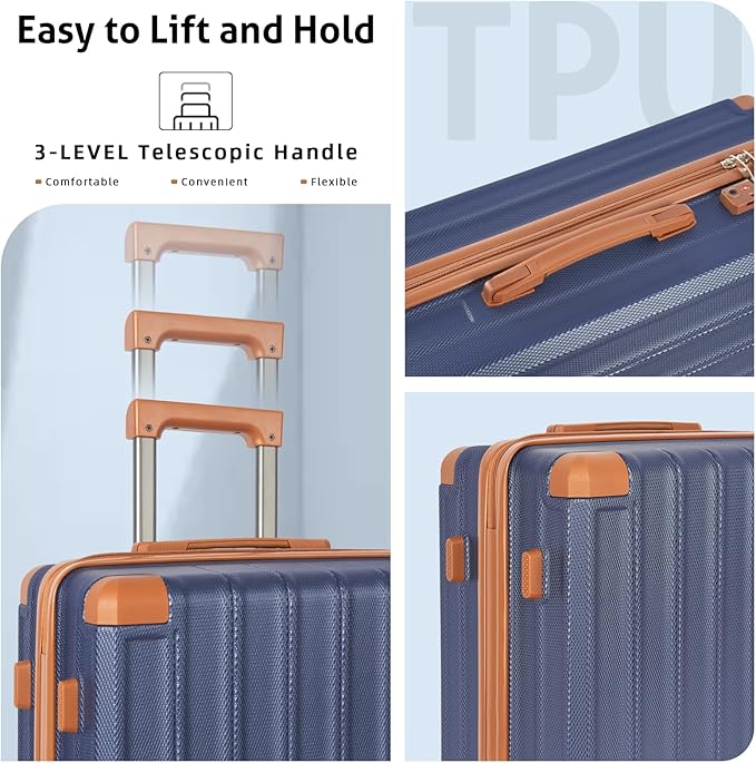 Luggage Sets 5 Piece，Suitcase with Spinner Wheels，ABS Hard Case Luggage，with TSA Lock Durable Travel Luggage，large capacity carry on luggage (20/24/28inch)
