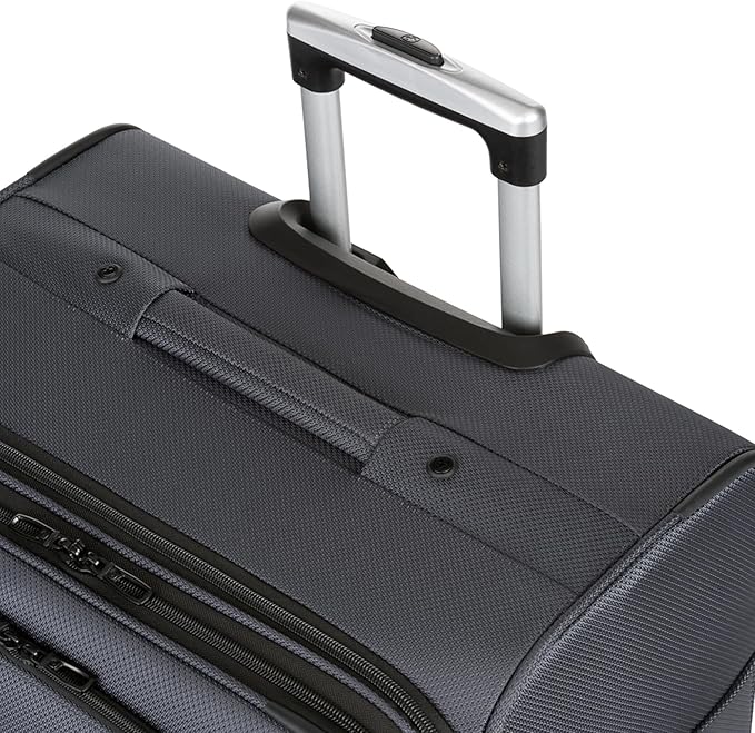 SWISSGEAR Sion Softside Expandable Spinner Luggage Durable Lightweight Travel Suitcase, Dark Grey, 3-Piece Set (21/25/29)