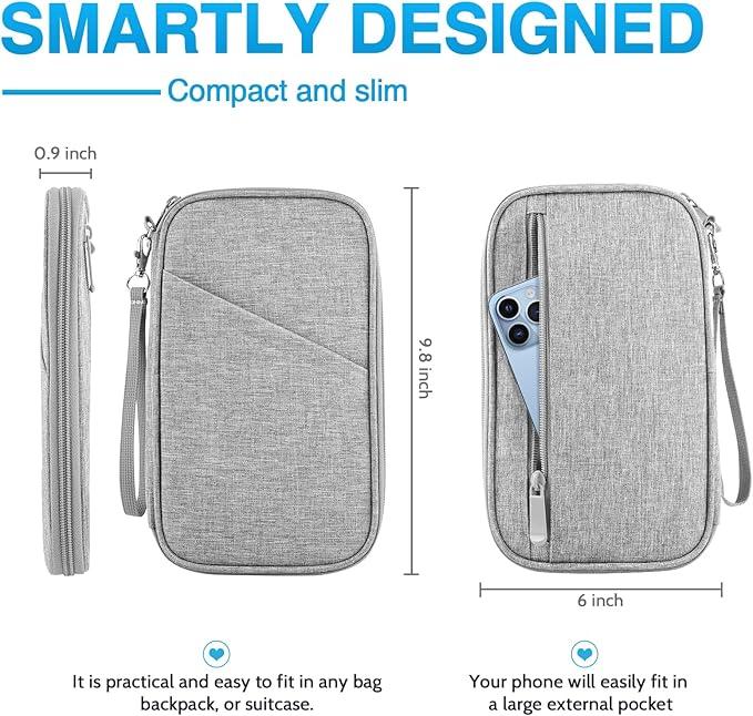 TOPBAG Passport Holder Family, Women Rfid Blocking Passport Wallet, Travel Document Organizer for Premium Wallets, Waterproof Passport Holders Bag for Women & Men Traveling, Credit Cards Case