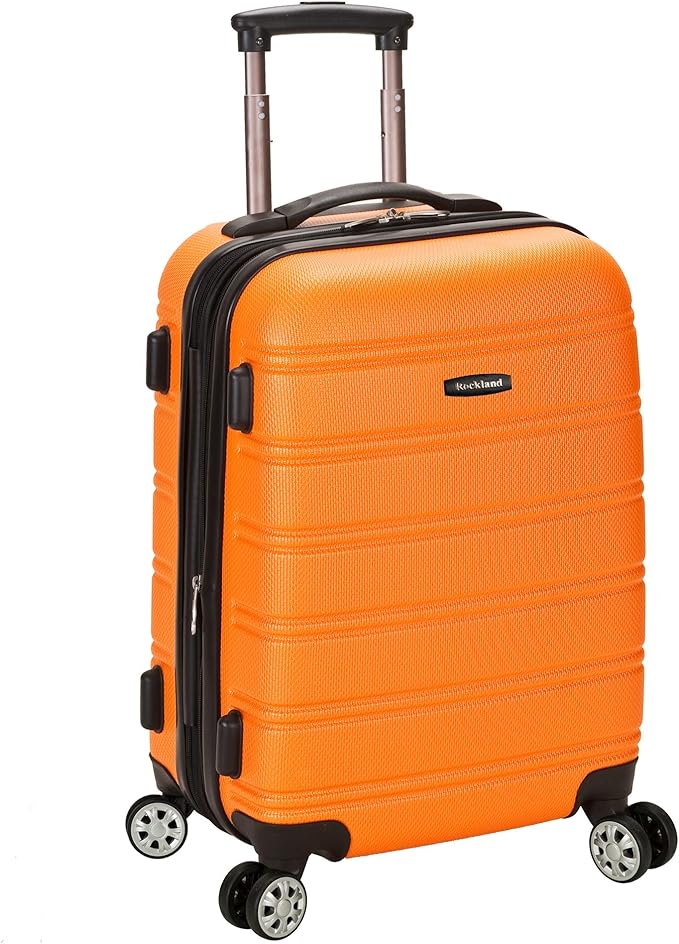Rockland Melbourne Hardside Expandable Spinner Wheel Luggage, Orange, Carry-On 20-Inch