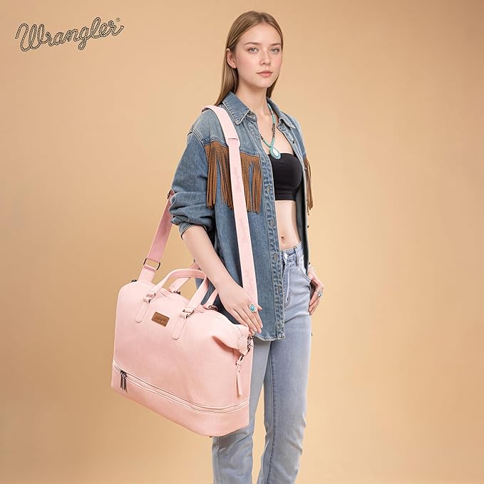Wrangler Travel Duffel Bag Carry On Overnight Bag with Shoe Compartment Weekender Bag for Women WG253-5110PK