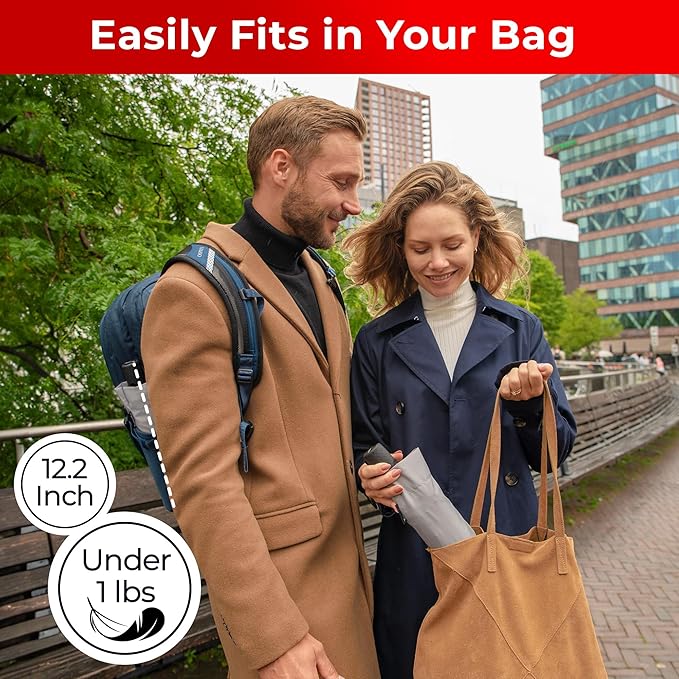 TUMELLA Inverted Windproof Umbrella, Large, Strong, Light, Portable, Automatic Reverse Folding Rain Umbrella, Durable Premium Grip, Fits Car & Backpack