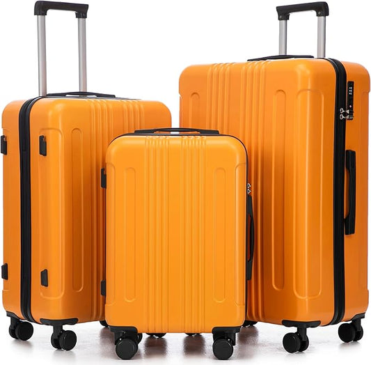 Merax 3 pcs/set in ABS Spinner Wheel Luggage Set, Carry on Suitcase
