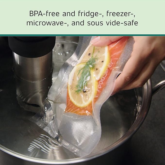 FoodSaver Precut Vacuum Sealer Bags for Airtight Food Storage and Sous Vide Cooking, BPA-Free, 1 Quart, 44 Count