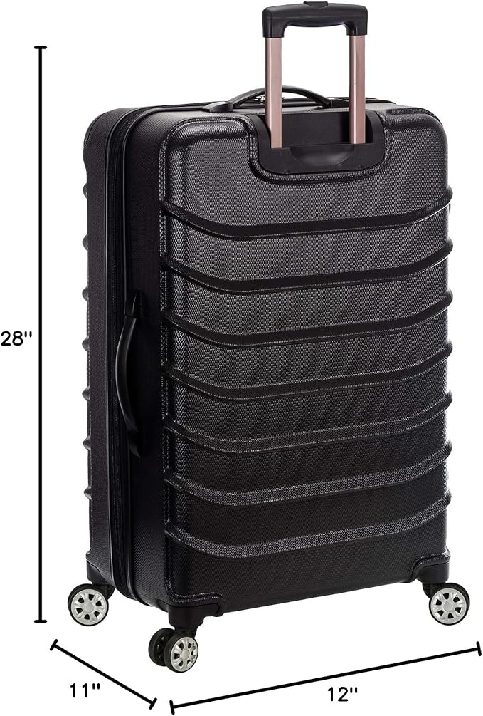 Rockland Speciale Hardside 2-Piece Expandable Spinner Luggage Set, Black, 2-Piece Set (20/28) (F230-BLACK)