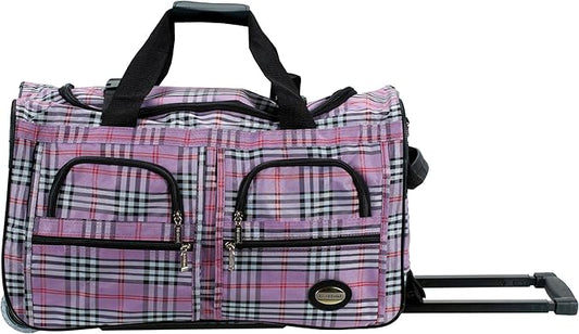 Rockland Rolling Duffel Bag, Black, 22"
