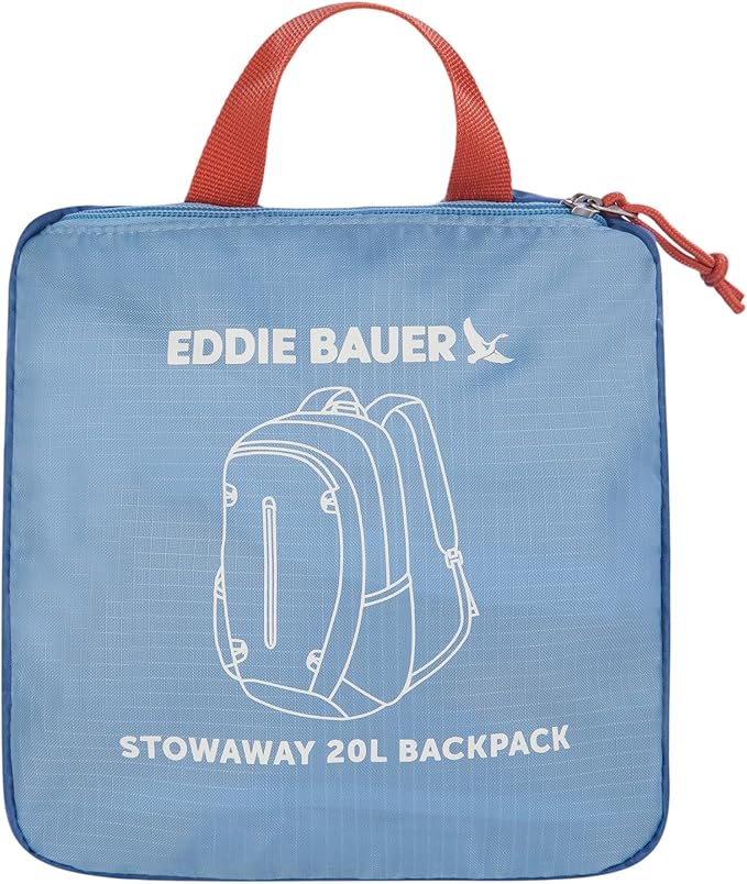 Eddie Bauer Stowaway Packable Backpack | Travel | Outdoor | Lightweight | Foldable | Durable | Ripstop Polyester | 20L - Coast Blue