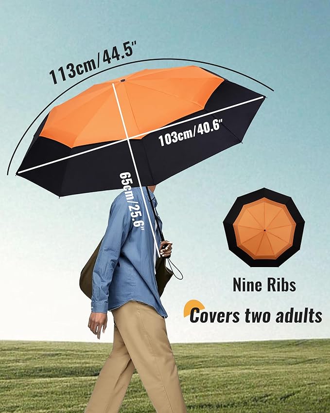 Travel Compact Umbrella Windproof - Portable Automatic for Rain, Folding Umbrella for Men and Women, Portable 210T Fabric