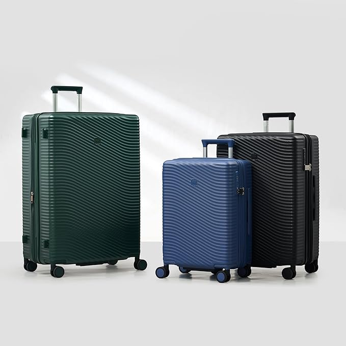 MILADA Expandable Carry On Luggage 20 Inch - Airline Approved Hardshell Suitcase with 8 Spinner Wheels, TSA Lock, Water-Resistant PC Shell, Lightweight & Durable for Travel, Jet Black