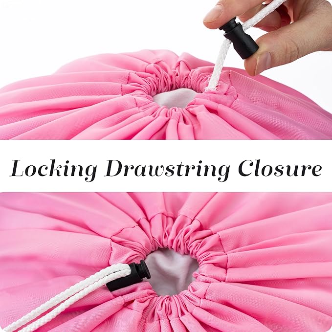 Handy Laundry Extra Large Heavy Duty Laundry Bag – 30" x 40" Pink Nylon, Durable Drawstring Closure, Machine Washable, Holds Up to 60 lbs, Travel Dirty Clothes Bag, Laundry Hamper Liner