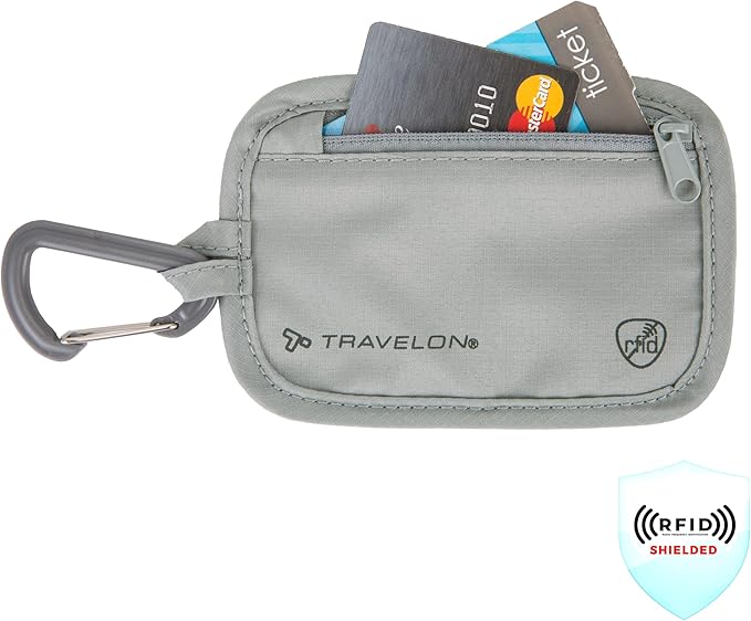 Travelon Travelon Rfid Blocking Clip Stash Pouch Travel Tote, Gray
