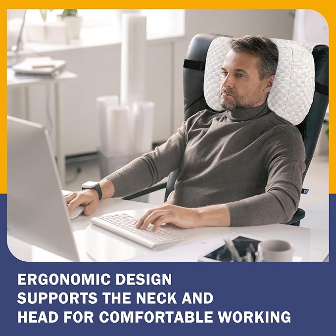 BALAPET Shredded Memory Foam Neck Pillow for Recliners, Ergonomic Headrest Cushion for Neck Pain Relief and Cervical Support, Suitable for Side Sleeping at Home and Office, Patent Pending(Coffee)