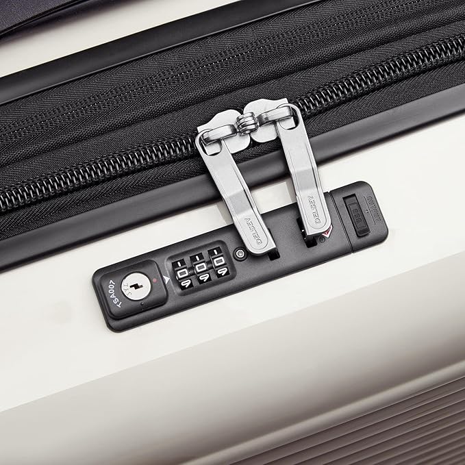 DELSEY PARIS Cruise 3.0 Hardside Expandable Luggage with Spinner Wheels, Glossy Ivory, Carry on 20 Inch