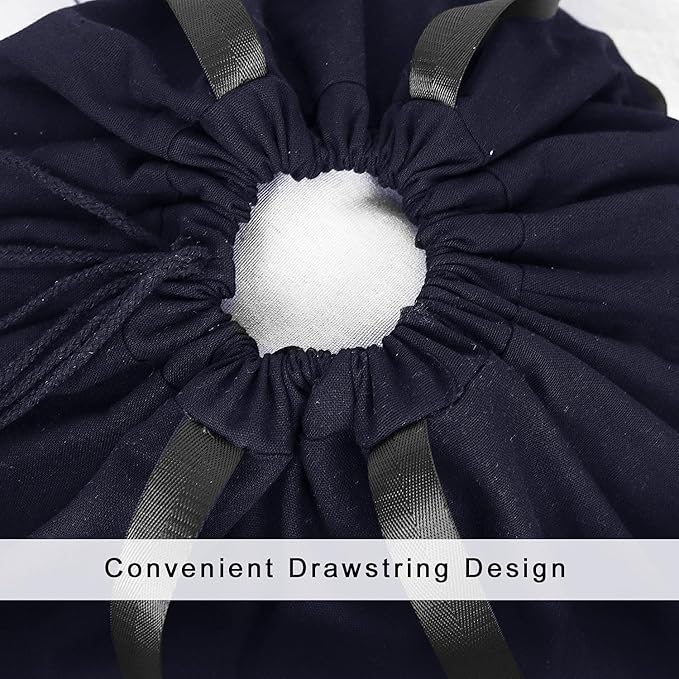 Heavy Duty Laundry Bag with Drawstring and Handle, Extra Large Travel Dirty Clothes Bag for Laundromat and Household, Durable Rip-Stop Laundry Hamper Liner, 28 x 40 Inch by SANFERGE, Navy Blue