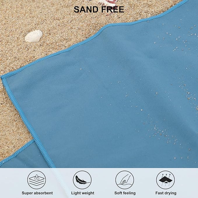Rainleaf Microfiber Towel Perfect Travel & Gym & Camping Towel. Quick Dry - Super Absorbent - Ultra Compact - Lightweight. Suitable for Trip, Beach, Shower, Backpacking, Pool