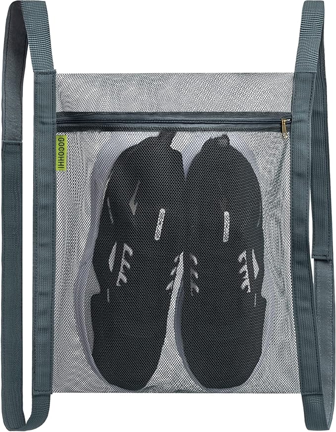 Shoe Dryer Bag, Sneaker Dry Net for Dryer, HoneyComber Mesh Bags with Zipper and Strap for Shoes, Laundry Reused Bag Tool, 15.7x13.8 Inches (1Pc Grey)