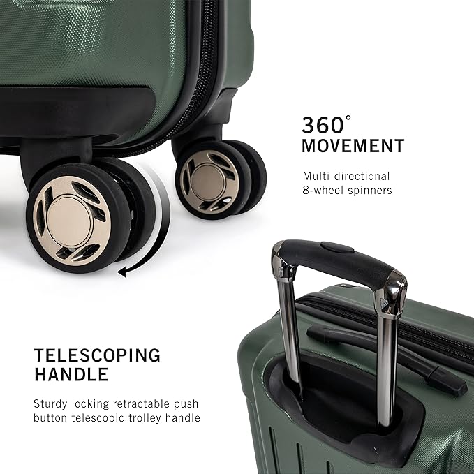 Kenneth Cole REACTION Renegade Luggage Expandable 8-Wheel Spinner Lightweight Hardside Suitcase, Cilantro, 28-Inch Checked