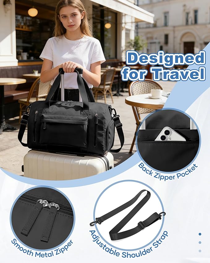 Gym Bag Womens,Travel Duffel Carry on Bag Sport Tote Bag Weekend Overnight Bag
