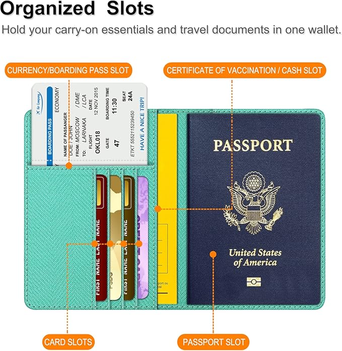 FINTIE Passport Holder, Slim Travel Wallet RFID Blocking Card Case Cover Passport Cover Protector Essentials with Credit Card Slots for Women/Men | Slim, RFID Blocking, Card Case Cover, Essentials, Credit Card Slots