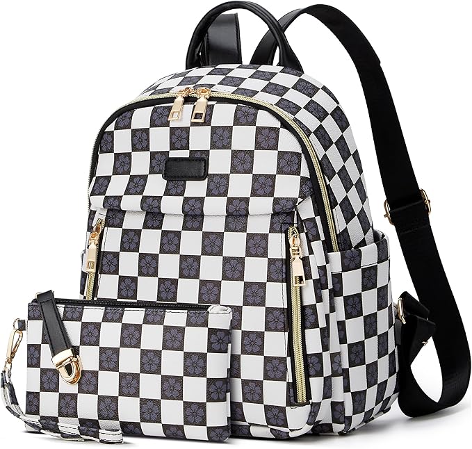 Makes Mini Backpack for Women, Stylish Daypack Purse Handbag Small Casual Daily Travel Bag, Lady Girls Gifts for Work School, 2pcs Sets