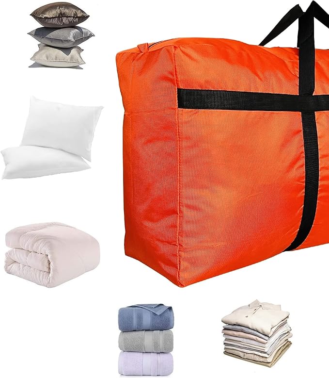 Extra Large Storage Duffle Bag for Travel, Orange Oversized Giant Big Traveling Duffle Bag