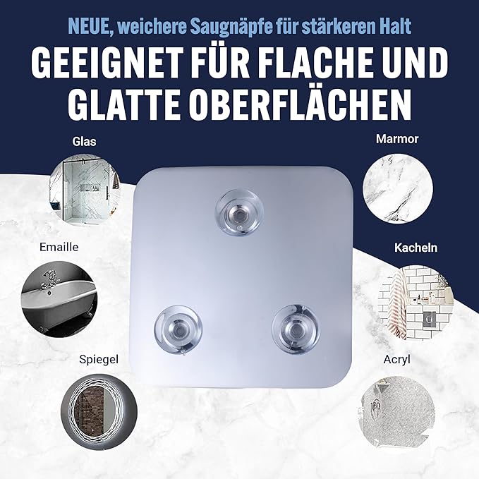Travel Shower Mirror - Small Fogless Mirror with Triple Suction Cups - Antifog & Shatterproof Stick On Shaving Mirror for Bathroom and Travel - 5.3" x 5.3" (Chrome)