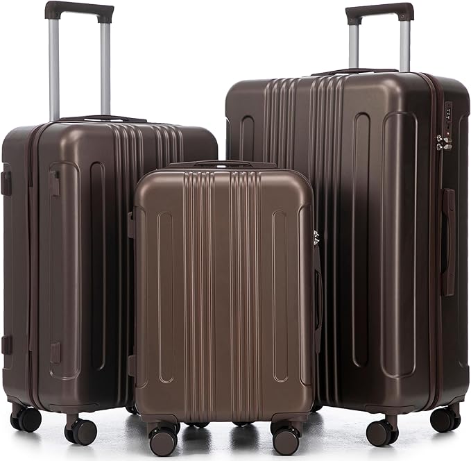 Merax 3 pcs/set in ABS Spinner Wheel Luggage Set, Carry on Suitcase