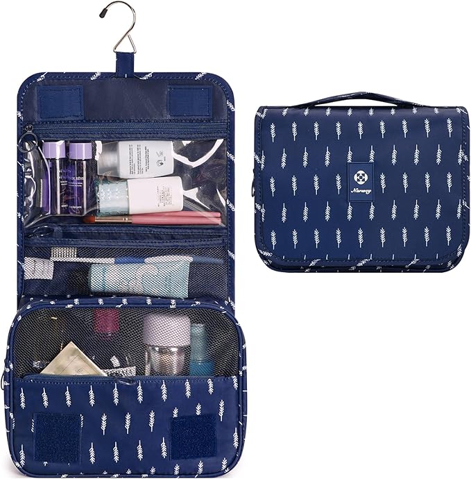 Narwey Small Hanging Travel Toiletry Bag for Women, Travel Bag for Toiletries, Makeup Bag Organizer Make Up Bags Cosmetic Bags for Girls