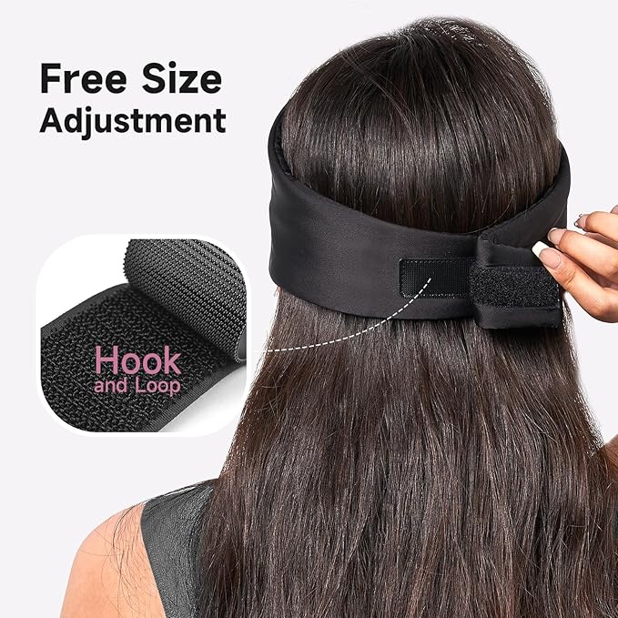 Umisleep Soft Sleep Mask, Blackout Eye Mask for Side Sleepers, Comfortable Sleep Mask for Women Men, Satin Eye Masks for Sleep with Wide Band, Sleeping Mask, Blindfold, Black