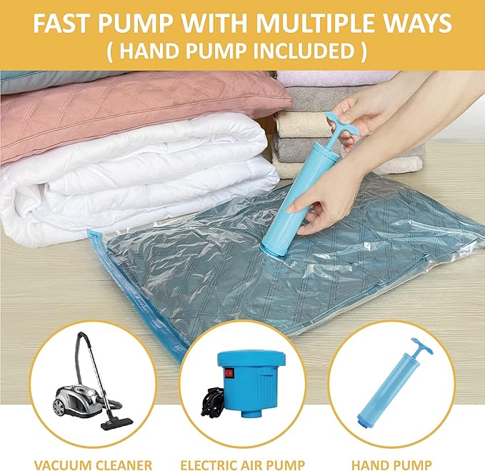Vacuum Storage Bags, Vacuum Seal Space Saver Bags for Clothing, Travel Lugggage, Carry-on, Blankets, Comforters, Pillow, Bedding, 10 Medium
