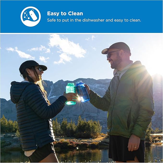 Nalgene 32 oz Wide Mouth Water Bottle | BPA-Free, Durable & Leak Proof, Lightweight Bottle for Hiking & Gym, Work & Travel