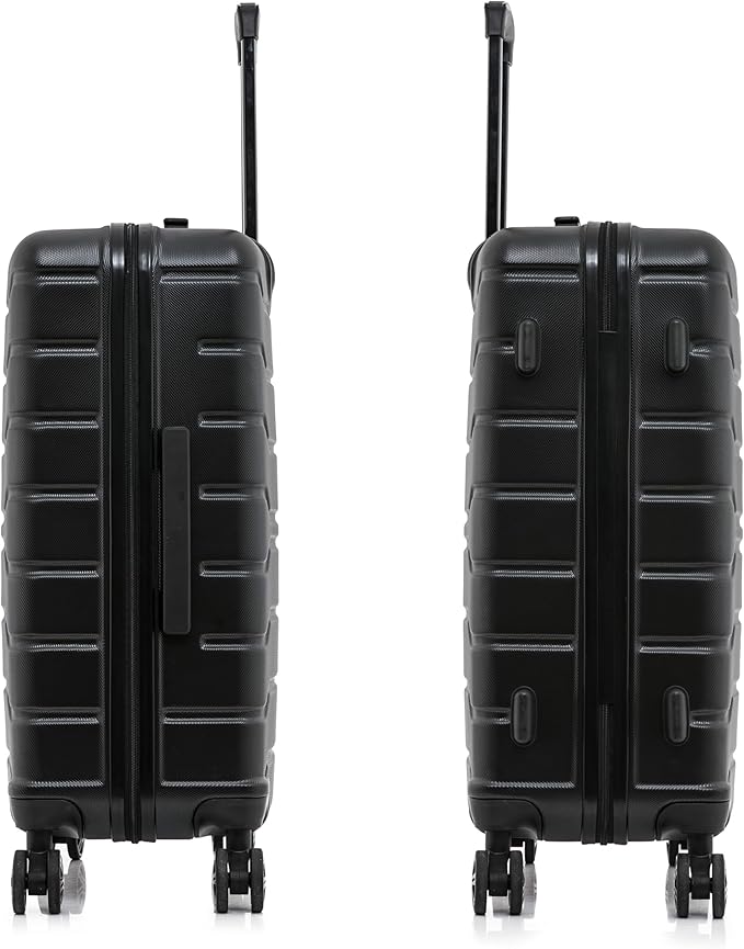InUSA TREND Luggage with Spinner Wheels | Durable lightweight Hardside Suitcase, Travel bag with Handle and Trolley, 24-Inch Medium Checked luggage | Black