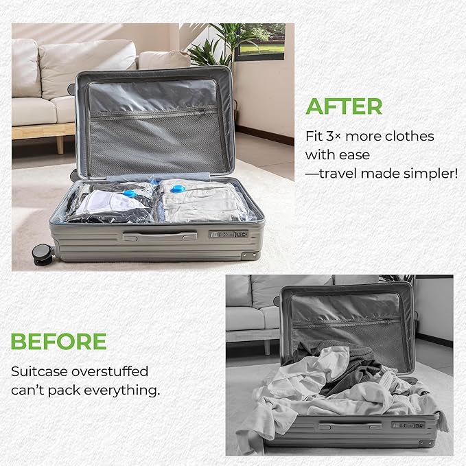 Vacuum Storage Bags for Travel - 9 Pack Compression Packing with Wireless Electric Pump for Luggage Vacuum Seal Bags for Clothes Suitcase Space Saver Organizer 3 XSmall/3 Small/3 Medium