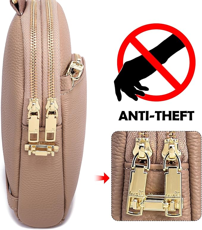 INICAT RFID Blocking Sling Bag, Anti Theft Crossbody Bag for Women, Travel Fanny Pack Style Purse, Vegan Leather