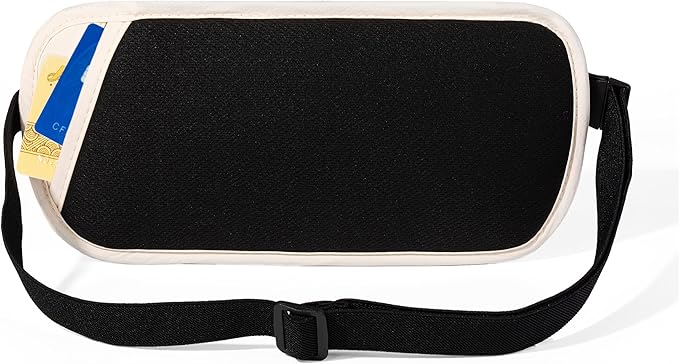 Money Belt - Slim Passport Holder RFID Blocking Travel Wallet Undercover Fanny Packs for Men Women - Beige