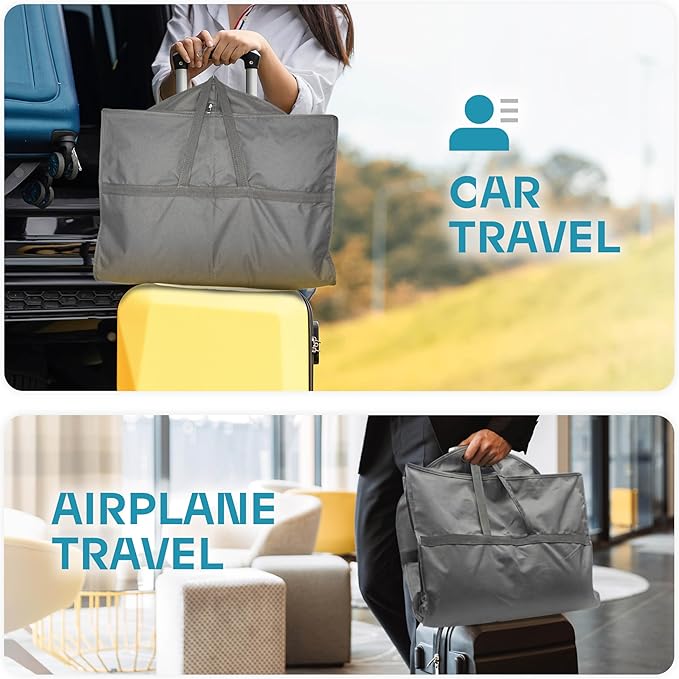 Travel Garment Bag with Zipper Pocket, Suit Bag for Suits, Dresses, Coats