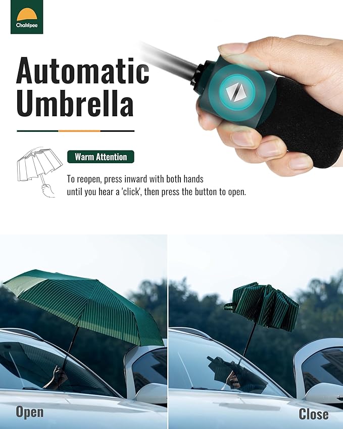 Travel Compact Umbrella Windproof - Portable Automatic for Rain, Folding Umbrella for Men and Women, Portable 210T Fabric