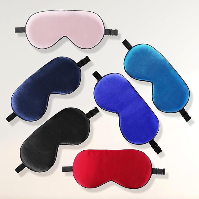 ZIMASILK 100% Natural Silk Sleep Mask Blindfold,Adjustable Super-Smooth Soft Eye Mask for Sleep with Bag (Methyl Blue)