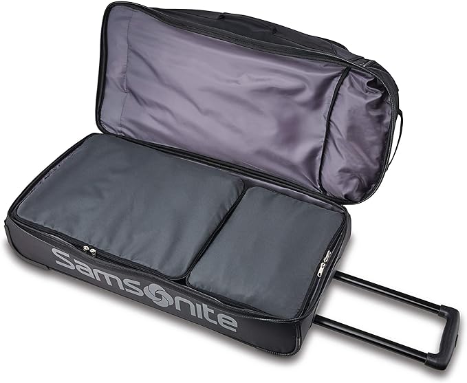 Samsonite Andante 2 Wheeled Duffel Bag – 32-Inch Durable Rolling Luggage with Inline Skate Wheels, Push-Button Handle & Spacious Compartments – Travel-Friendly and Lightweight - All Black