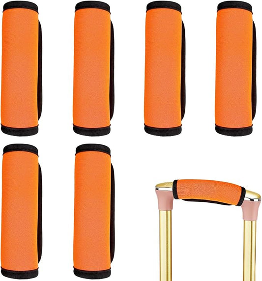 6 Pack Luggage Handle Wrap for Suitcase Luggage Tags Bright Soft Suitcase Identifiers Luggage Handle Covers Travel Accessories, Orange