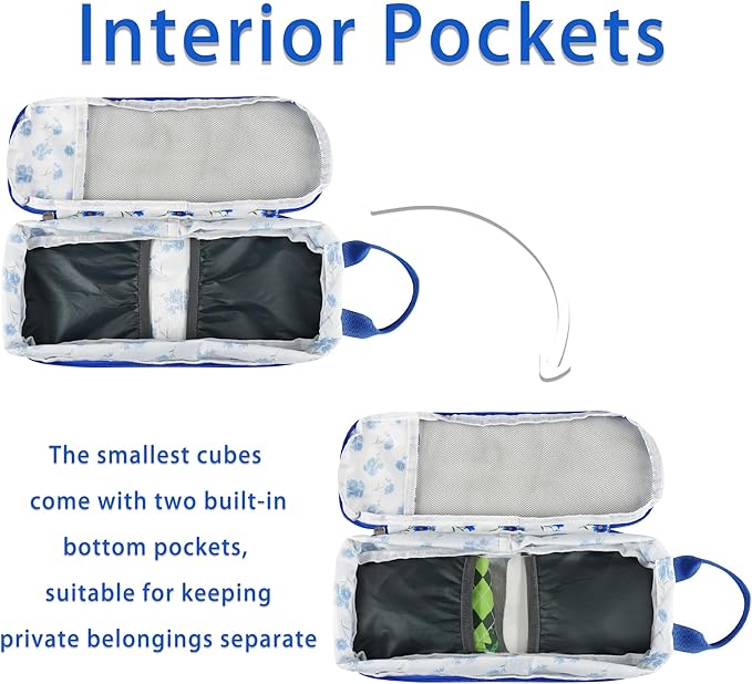7 Pcs Compression Packing Cubes for Travel Luggage, Lightweight Suitcase Organizer Bags Set, Compression Packaging Cube for Travel Essentials, Packing Cubes for Carry on Suitcase