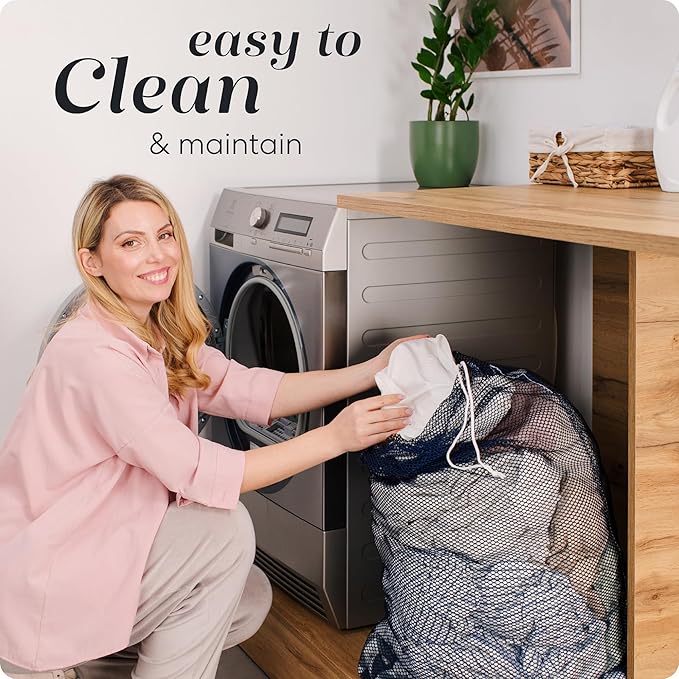 Handy Laundry Mesh Laundry Bags 2 Pack, XL 24 x 36 in, Heavy Duty Nylon, Machine Washable with Drawstring Closure, Large Bag for Delicates, Travel, College Dorm, Camping, Storage, Blue