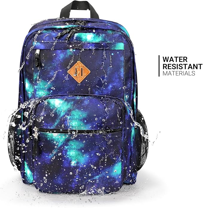 ZORFIN 26L Backpack for College, and Travel: Water Resistant Bookbag - Cyberspace Galaxy