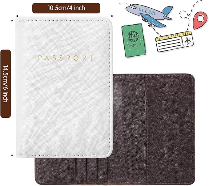 2 Pcs Passport Cover Holder for Travel Waterproof Leather Passport Wallet Case Book Travel Cruise Essentials for Women Men | 2 Pieces, Bridal, Holder, Waterproof, Holder Covers, Travel Wallet