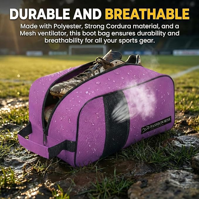 Waterproof Sports Boot/Shoe/Travel Bag for Football Cricket Rugby Golf Toiletry Gym for Boy/Girl Men/Women (Purple)